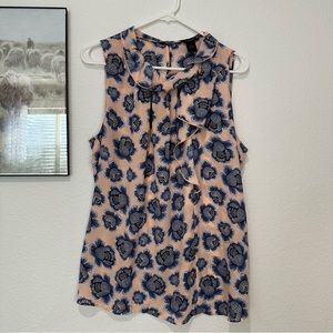 Ann Taylor Factory Blue Floral Tank Top